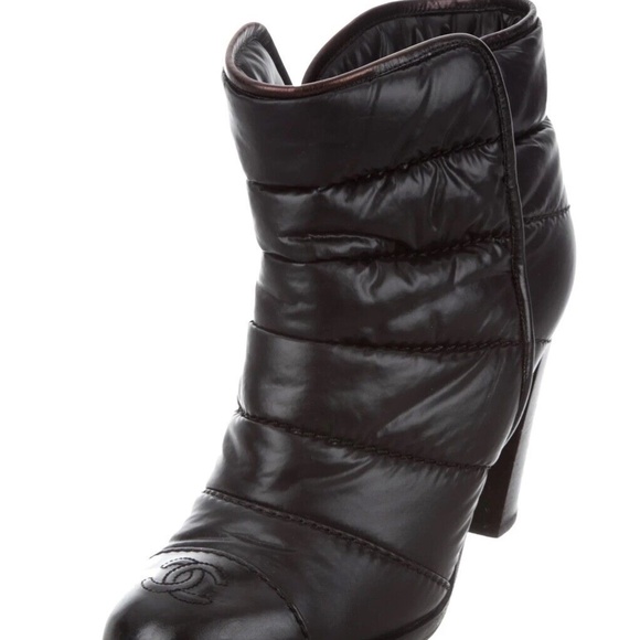 RARE CHANEL Cap Toe Puffer Winter Snow Ski Booties Boots - Picture 2 of 11